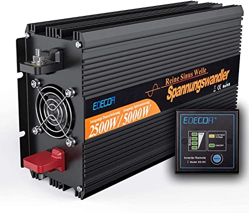 EDECOA Power Inverter Onda Sinusoidale Pura 1500w 3000w Trasformatore di Tensione Convertitore DC 12v in AC 220v AC 230v AC 240v Invertitore di Potenza (2500w12v) : Amazon.it: Auto e Moto